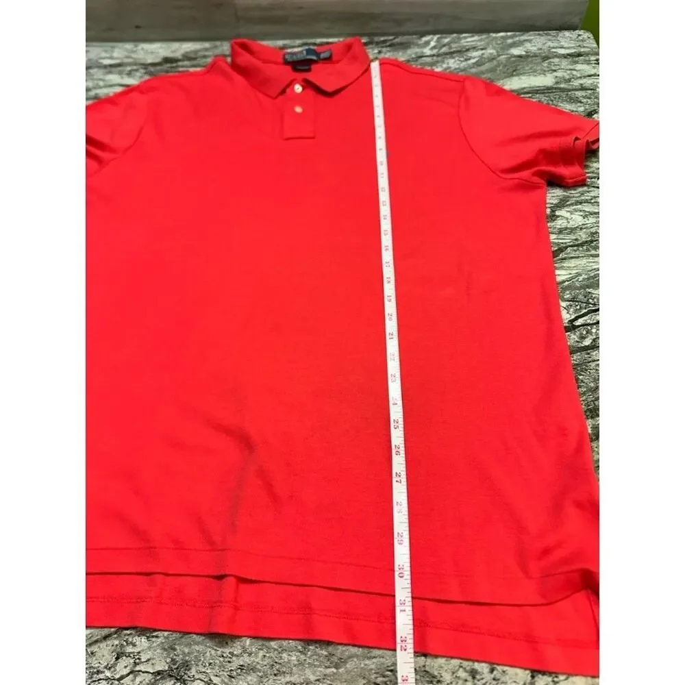 Ralph Lauren Red Polo Shirt with Blue Logo XXL